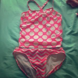 Polkadot and chevron swimwear